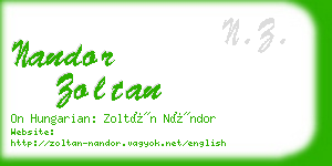 nandor zoltan business card